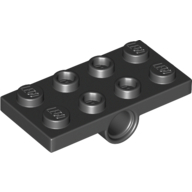 Lego destička 2x4 se dvěma kulatými dírami (otvory) zespodu, černá (6194233)